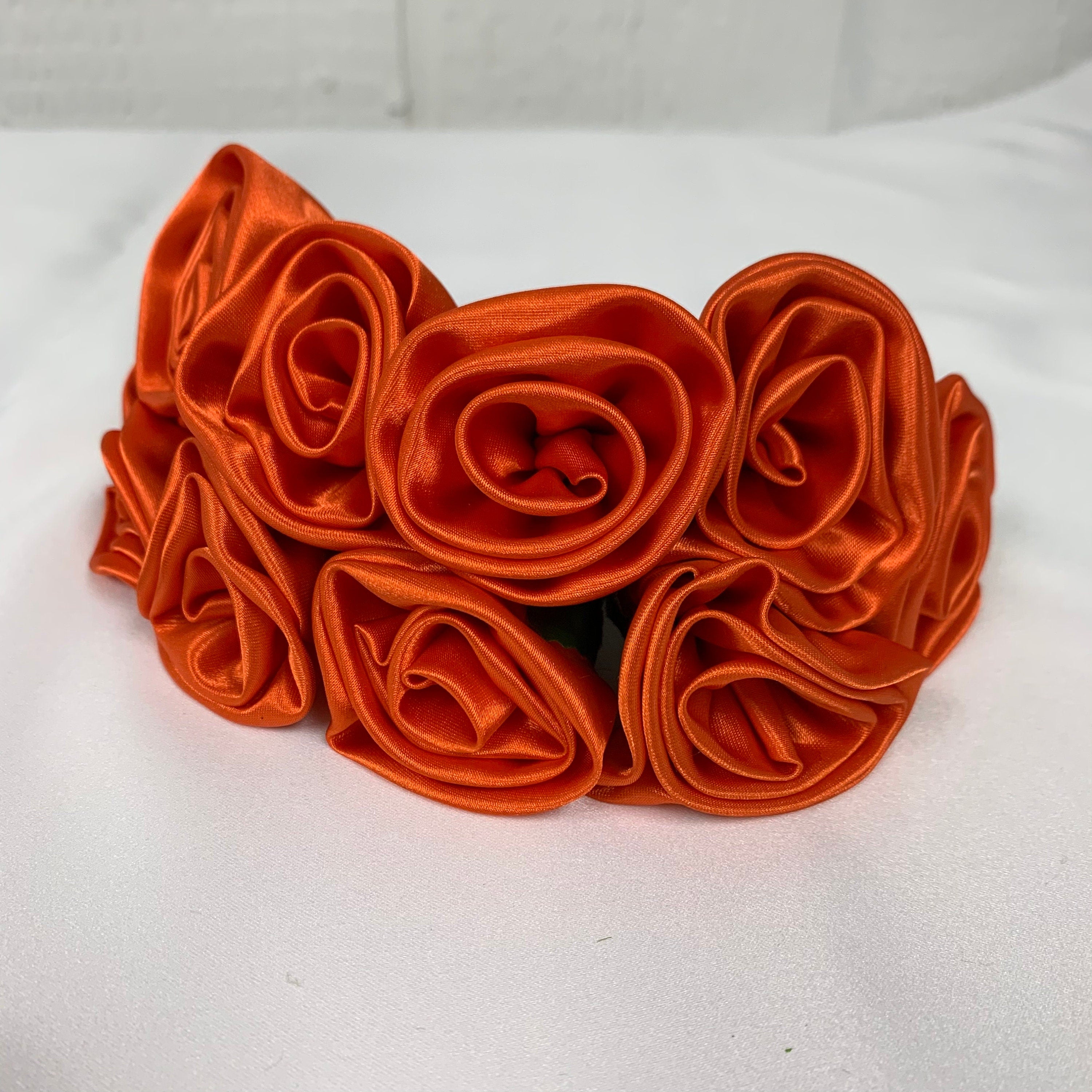 Hunters Orange Flowers , On Stem, Bundle of 10, Great for Camo Wedding