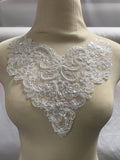 Lace Applique, small, set of 2, Accented with Pearls