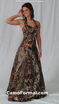 3049 "Shelby" A-Line Halter with Rhinestone