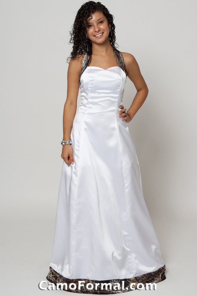 3056 "Annabeth" Tie Back Halter with Detachable Train