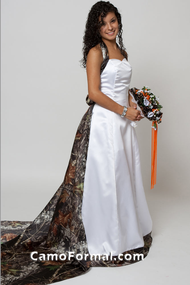 3056 "Annabeth" Tie Back Halter with Detachable Train