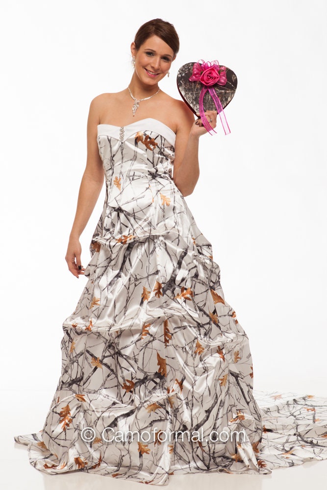 Sale 8896 Strapless True Timber Snowfall Wedding Gown With Train