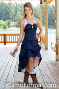Sale Denim Extreme Hi-Low Dress With Pickups, Accented Realtree AP Pink Size 8