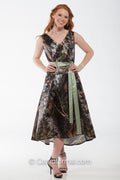 8591 Sleeveless Camo Dress "V" front and back neckline