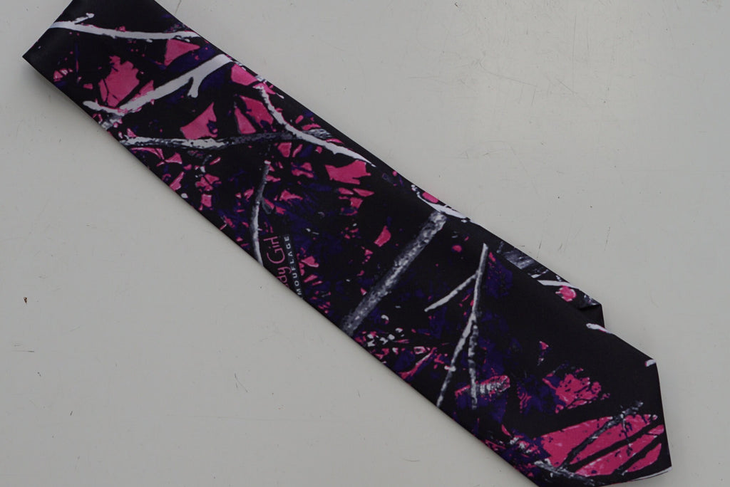 Men's Long Tie, Camo, shown in Moon Shine Muddy Girl