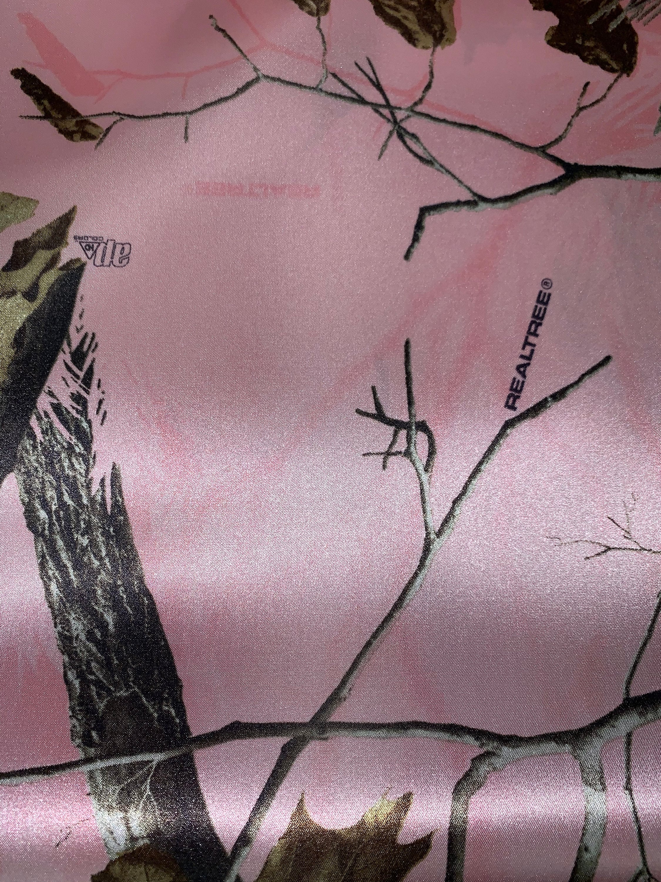 Fabric AP Realtree Pink Snow Satin Camo Fabric by the Yard