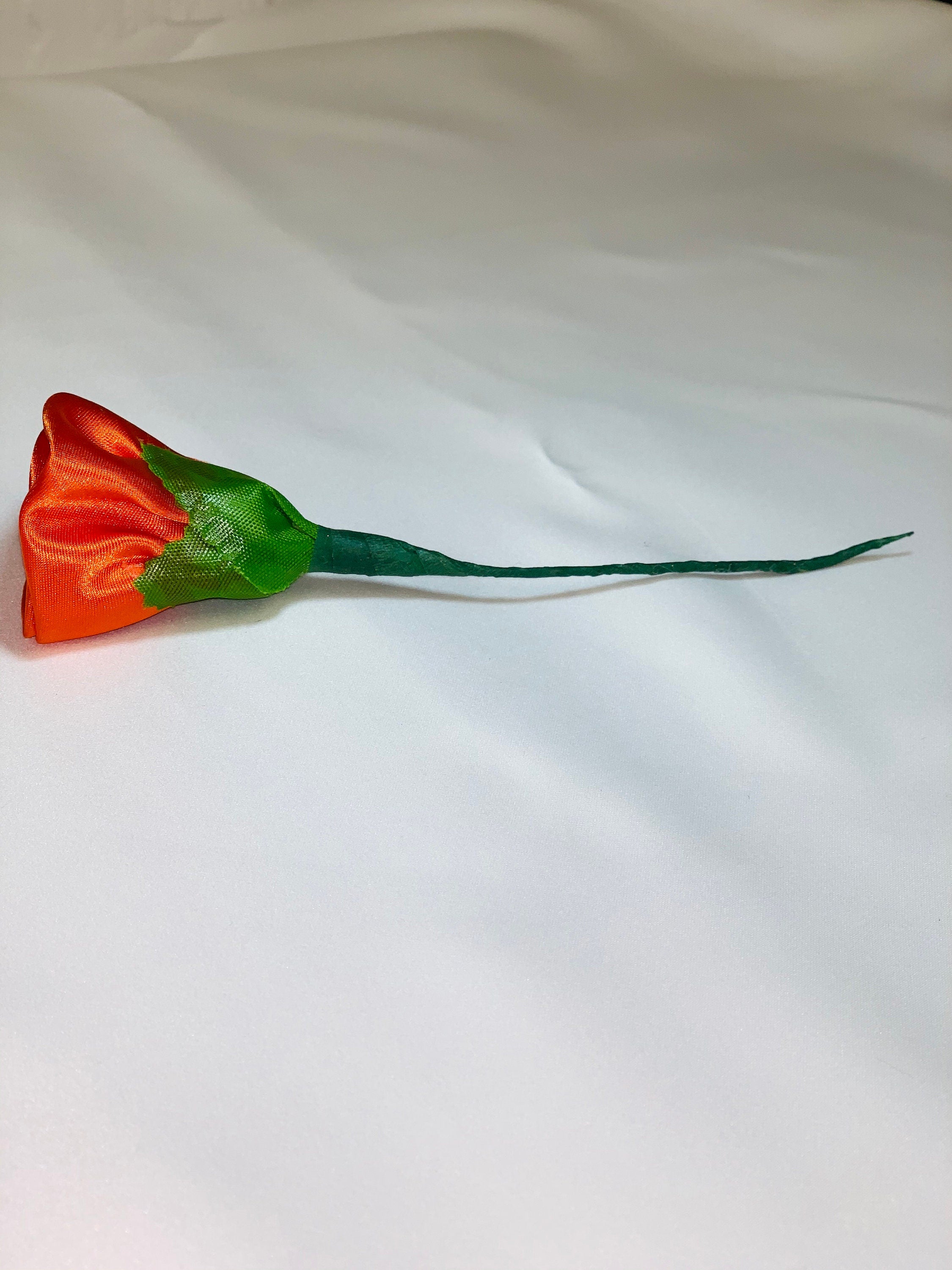 Hunters Orange Flowers , On Stem, Bundle of 10, Great for Camo Wedding