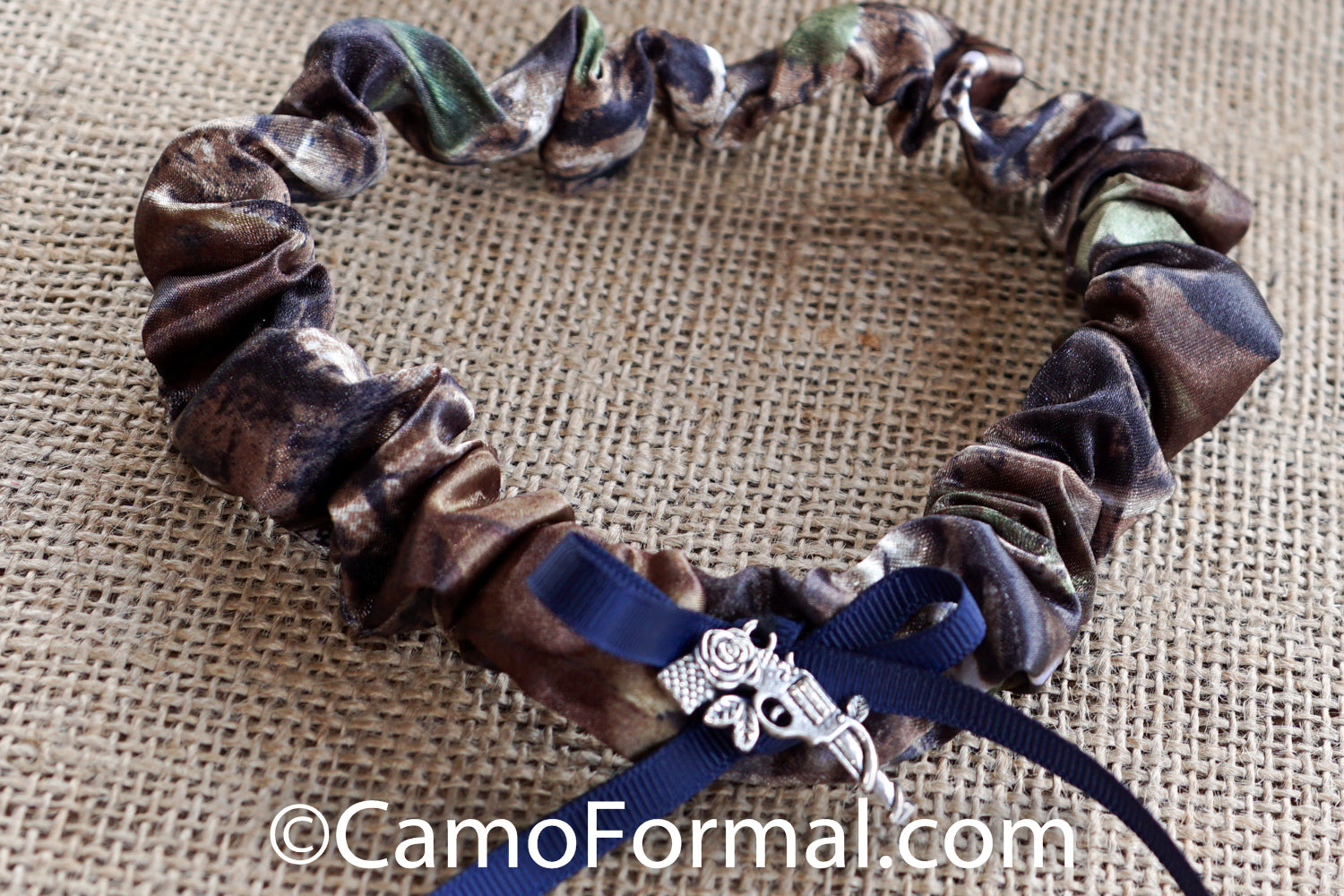 Set of 2, Camo Garter for Bride and Groom
