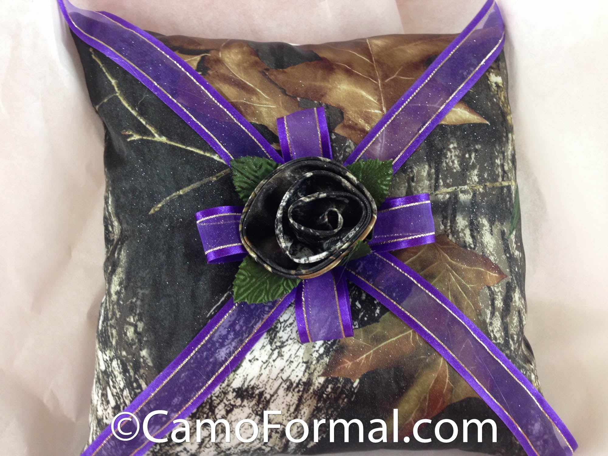 Ring Bearer PIllow, Camo Trim