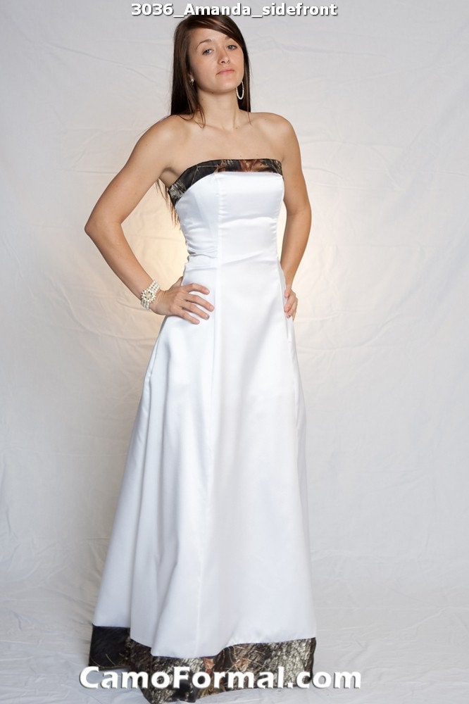 Sale 3036 White and Realtree AP Snow Informal Dress, Size 8
