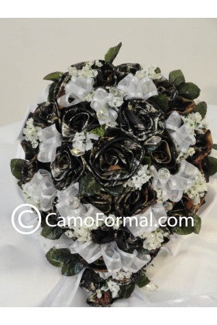 Camo and Accent Color Bridal Bouquet