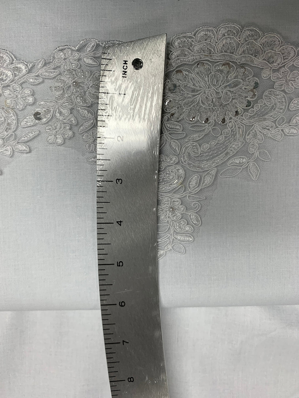 Lace 1-20 YARDS, 5.5â€ Wide Scalloped Edged Lace Trim, Lightly Accented with Pearls and Beads