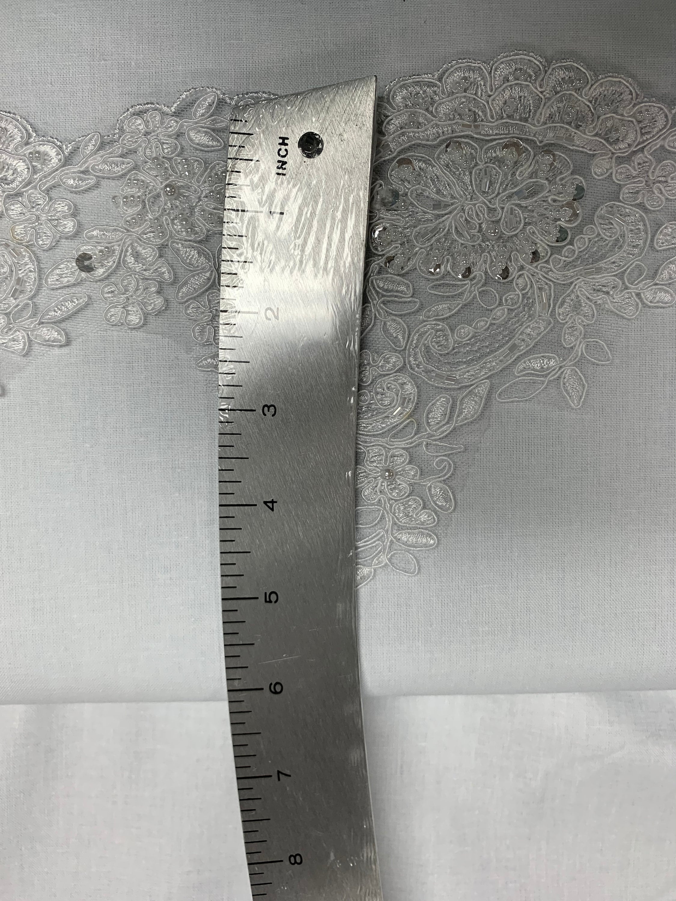 Lace 1-20 YARDS, 5.5â€ Wide Scalloped Edged Lace Trim, Lightly Accented with Pearls and Beads