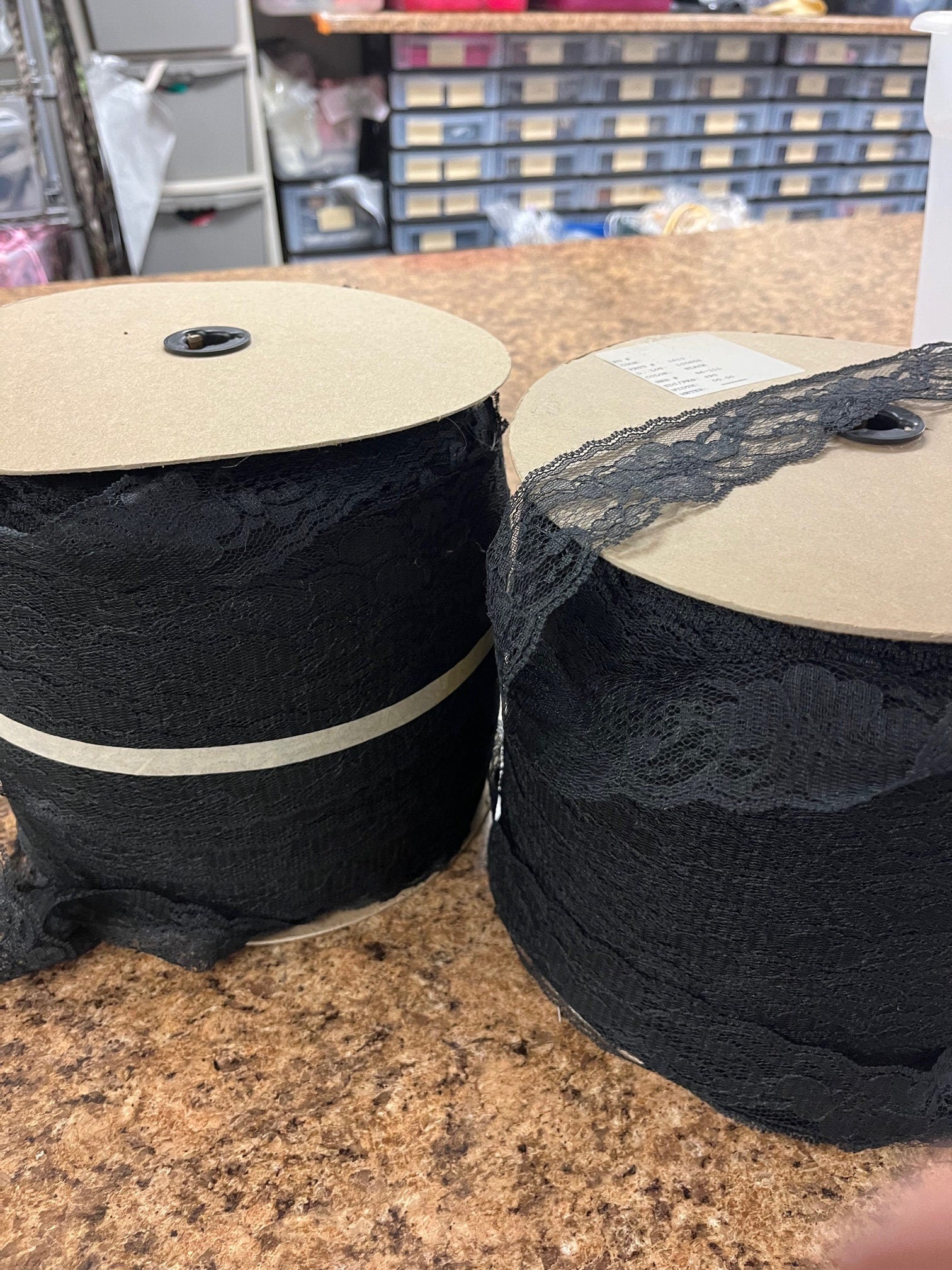 LACE, Black, approx 494 yards per roll