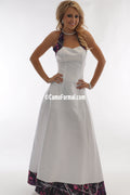 Sale 3352 Muddy Girl and White Wedding Gown Without Train, Lace-Up Back Size 4