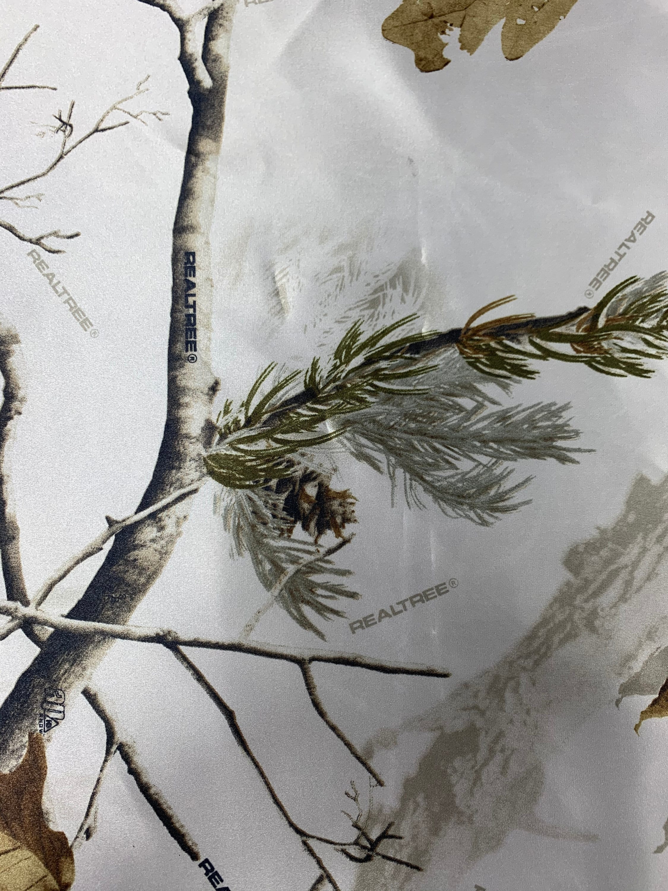 Fabric AP Realtree Snow Satin Camo Fabric by the Yard
